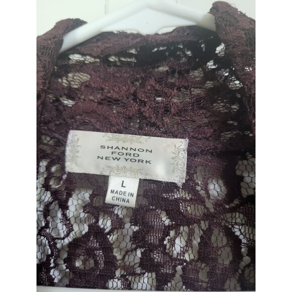 SHANNON FORD NEW YORK LG Open Front Lace Cardigan Whimsigoth Romantic Feminine - Picture 4 of 9
